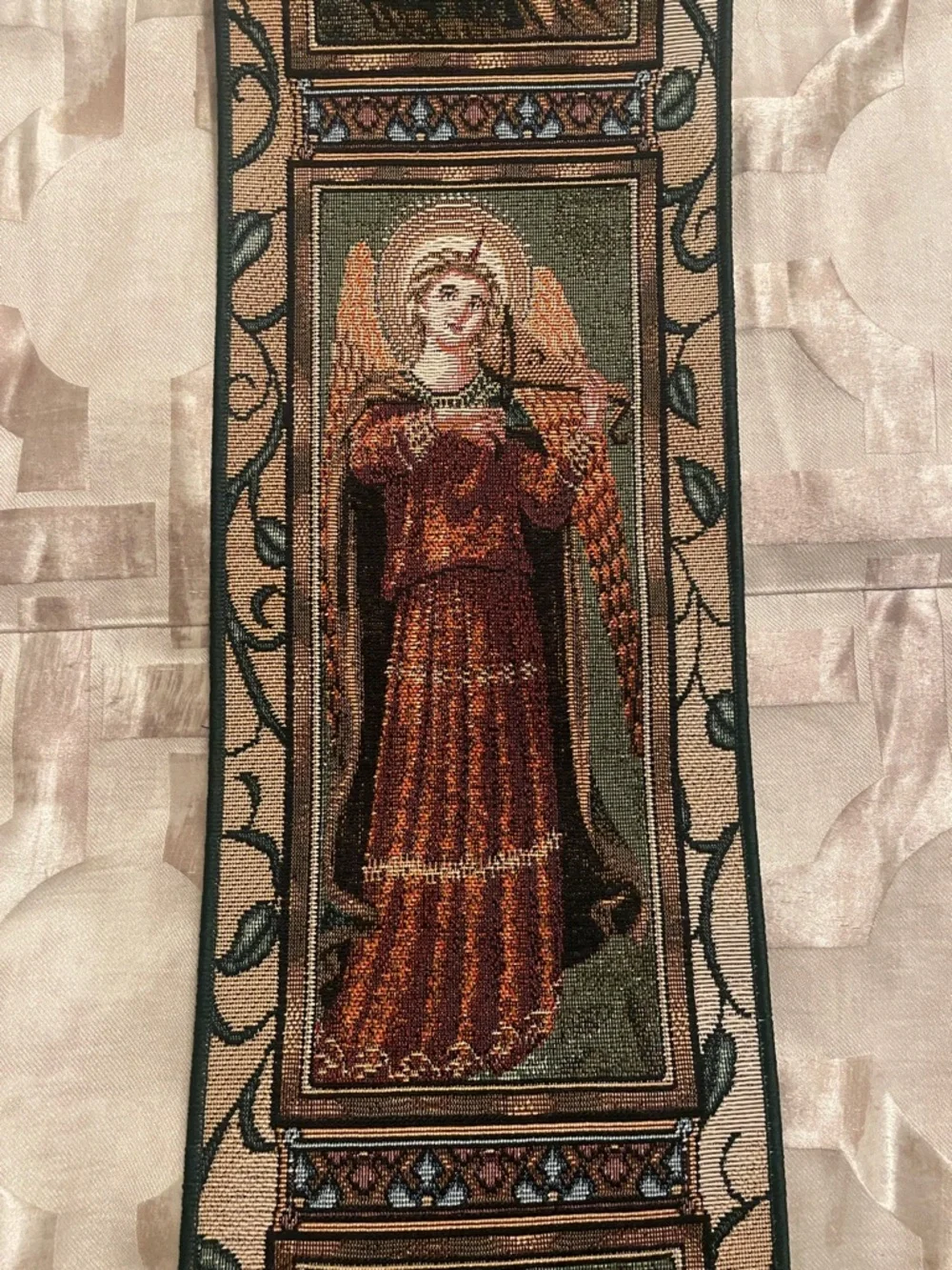 Angelica Concerto Decorative Bell Pull Woven Tapestry Angels Victorian USA 43”